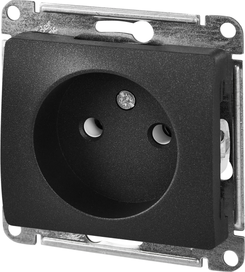 Розетка встраиваемая Systeme Electric Glossa без заземления цвет антрацит