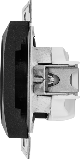 Розетка встраиваемая Systeme Electric Glossa без заземления цвет антрацит