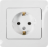 Розетка встраиваемая Systeme Electric Glossa с заземлением в сборе цвет белый