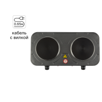 Электрическая настольная плита HomeStar HS-1104 43.5 см 2 конфорки цвет серый