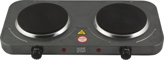 Электрическая настольная плита HomeStar HS-1104 43.5 см 2 конфорки цвет серый