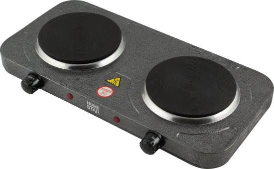 Электрическая настольная плита HomeStar HS-1104 43.5 см 2 конфорки цвет серый