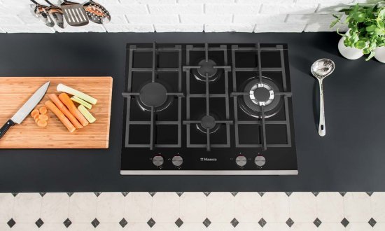 Газовая варочная панель Hansa BHKS65135 60.4 см 4 конфорки цвет черный