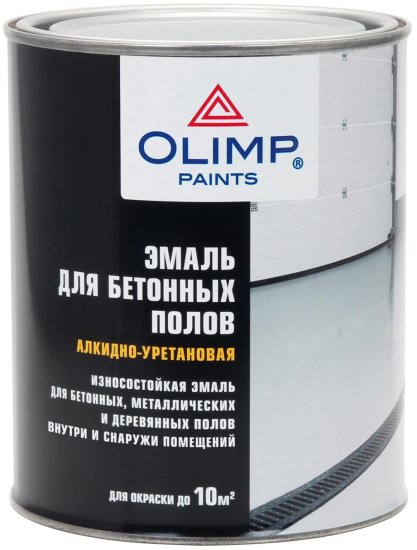 Эмаль для полов Olimp глянцевая цвет белый 0.9 л