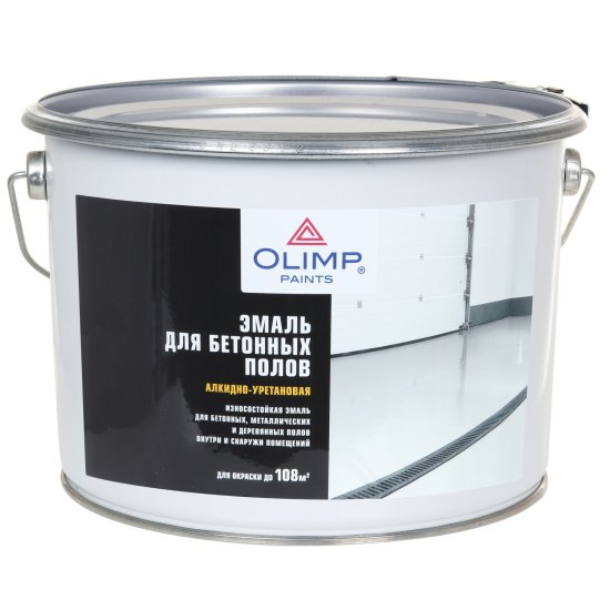 Эмаль для полов Olimp глянцевая цвет белый 9 л