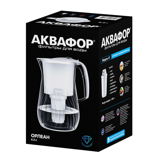 Фильтр-кувшин для очистки воды Аквафор Орлеан 4.2 л цвет белый