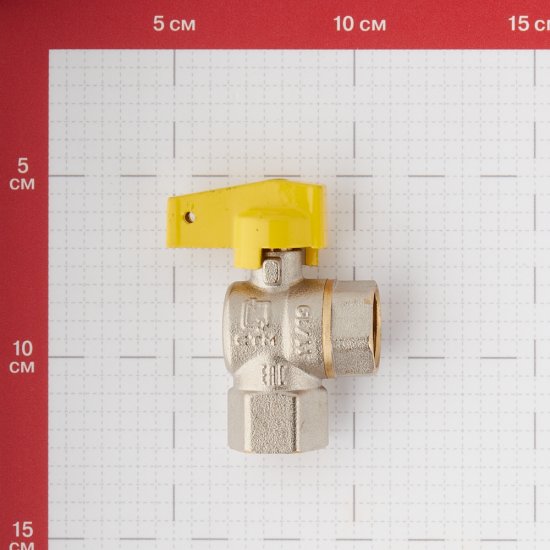 Кран шаровой газовый 1/2 ВР(г) х 1/2 ВР(г) бабочка угловой