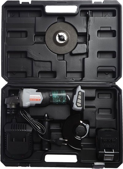 УШМ аккумуляторная бесщеточная Интерскол УШМ-125/18В, 18 В Li-ion 4 Ач, 125 мм