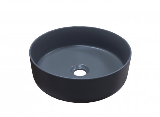 Раковина Slim Krug Grey накладная 37 см матовая керамика цвет серый