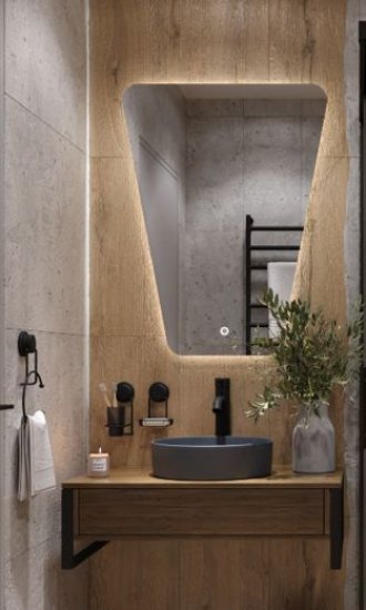 Раковина Slim Krug Grey накладная 37 см матовая керамика цвет серый