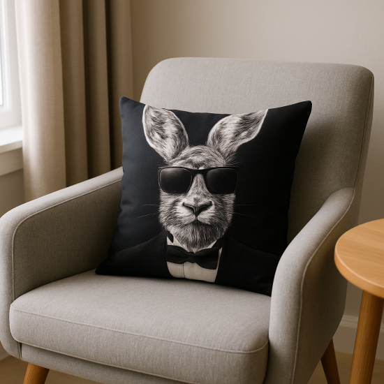 Декоративная подушка Seasons Кролик 40x40 см цвет черно-белый