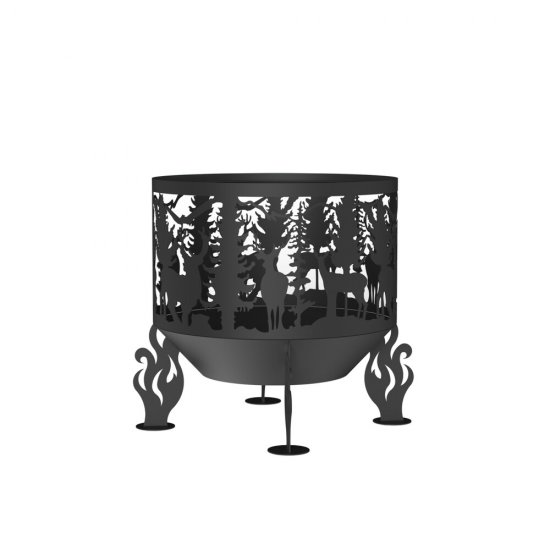 Чаша костровая Олени 600 мм коническое дно 4 ножки