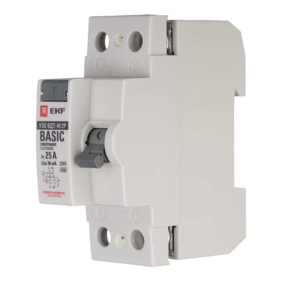 УЗО EKF Basic ВДТ-40 25А 1P+N тип AC 30 мА 4,5 кА (elcb-2-25-30e-sim)