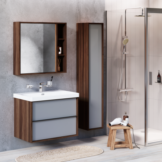 Шкаф для ванной AM.PM Stern M7LCHR0306GMH подвесной 163x30 см цвет орех