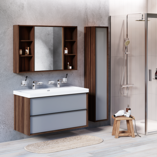 Шкаф для ванной AM.PM Stern M7LCHR0306GMH подвесной 163x30 см цвет орех