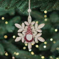 Елочная игрушка Снежинка 12x11 цвет бежевый