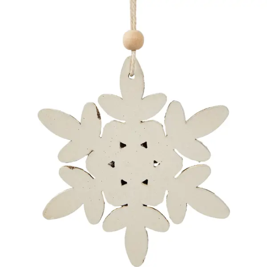 Елочная игрушка Снежинка 12x11 цвет бежевый
