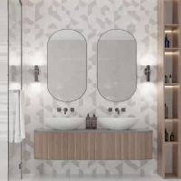 Плитка настенная Керамин Астория 3Д тип 2 40x27.5 см 1.65 м² глянцевая цвет бежево-белый