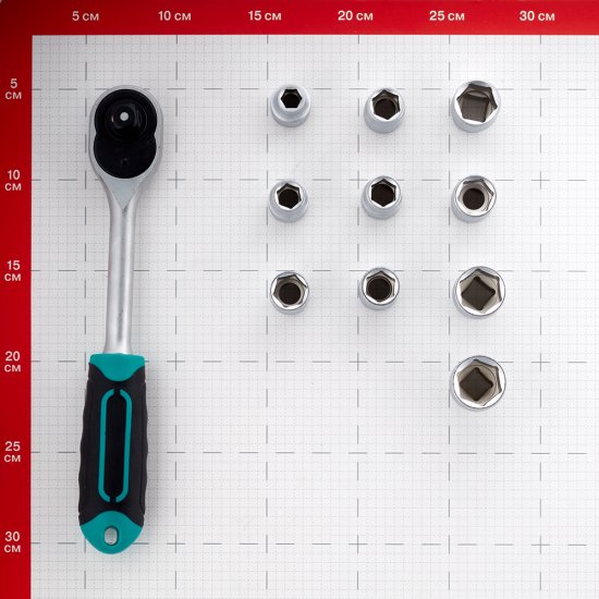 Набор торцевых головок с трещоткой Stels 1/2