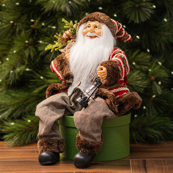 Фигура декоративная Санта в коричневом 45см