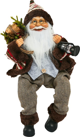 Фигура декоративная Санта в коричневом 45см