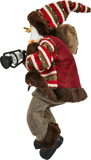 Фигура декоративная Санта в коричневом 45см