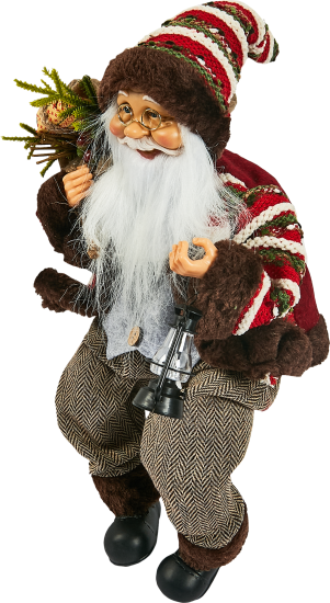 Фигура декоративная Санта в коричневом 45см