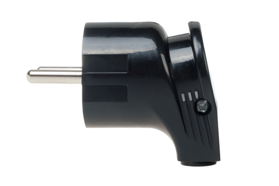 Вилка угловая Duwi 250 В с заземлением 16 А цвет черный