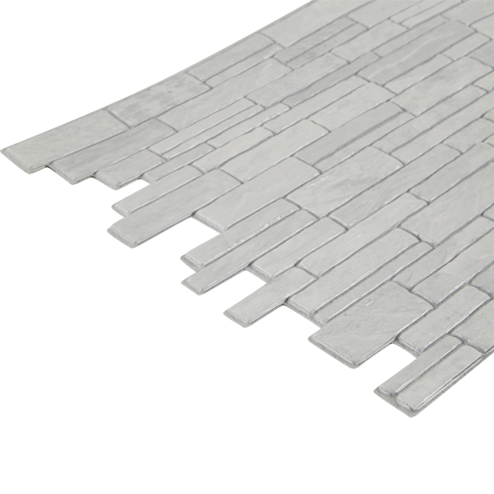 Листовая панель ПВХ Песчаник серебристый 960x485x0.3 мм 0.46 м²