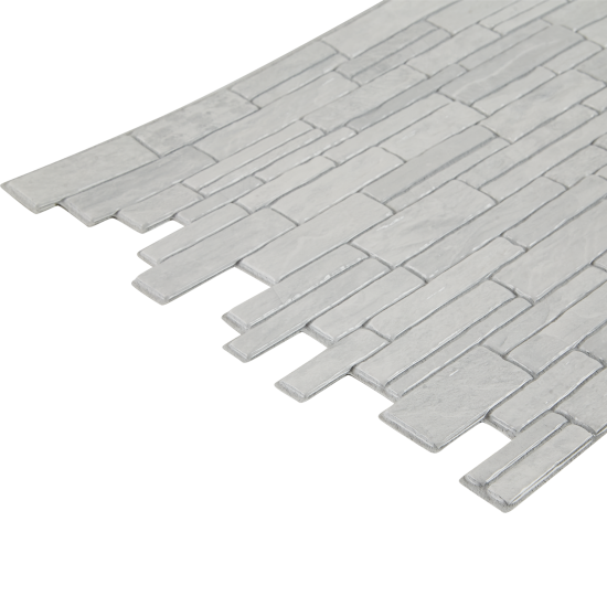 Листовая панель ПВХ Песчаник серебристый 960x485x0.3 мм 0.46 м²