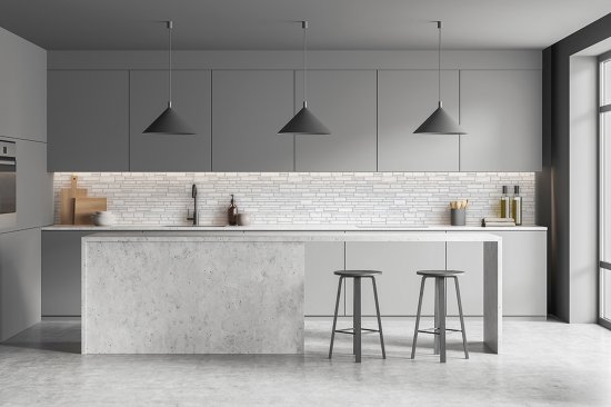 Листовая панель ПВХ Песчаник серебристый 960x485x0.3 мм 0.46 м²