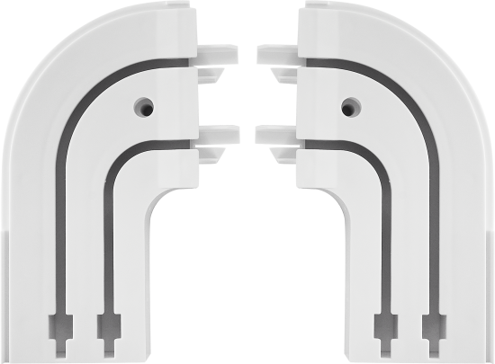 Соединитель внешний поворотный двухрядный Inspire круг пластик цвет белый 2 шт