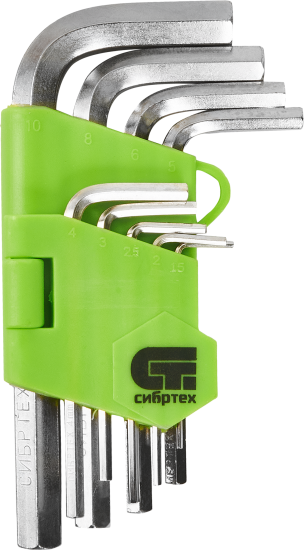 Набор ключей имбусовых шестигранных Сибртех 12317 1.5-10 мм, 9 предметов