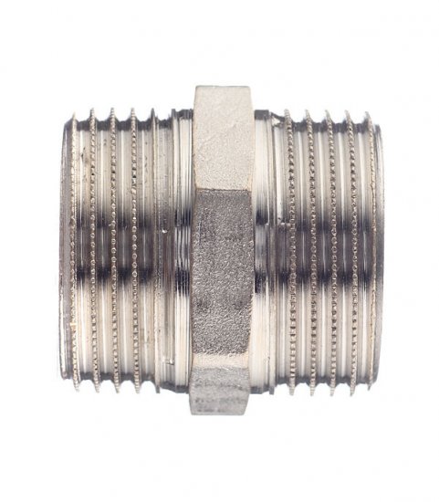 Ниппель Stout 1 НР(ш) х 1 НР(ш) латунный (SFT-0004-000011)