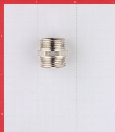 Ниппель Stout 1 НР(ш) х 1 НР(ш) латунный (SFT-0004-000011)