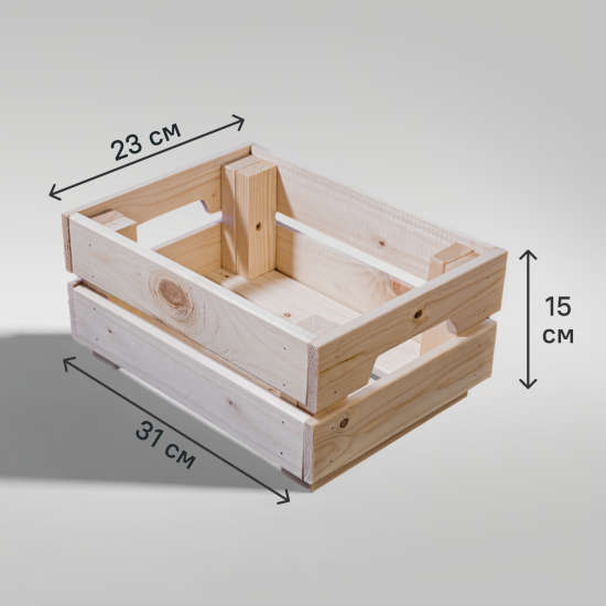 Ящик для хранения 31x23x15 см 6.5 л дерево цвет натуральное дерево