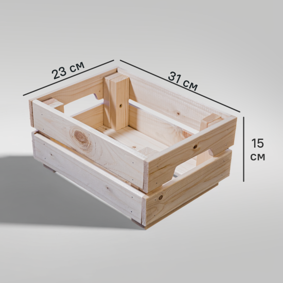 Ящик для хранения 31x23x15 см 6.5 л дерево цвет натуральное дерево
