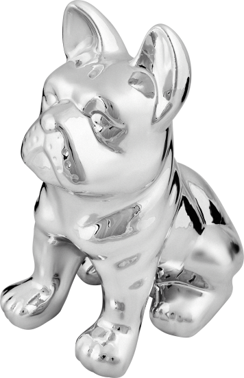 Декоративная собака Бульдог керамика серебро 23x18x12 см