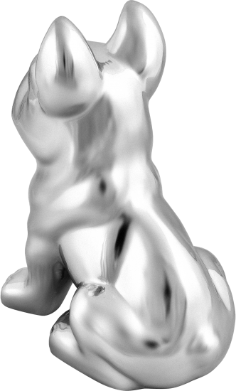 Декоративная собака Бульдог керамика серебро 23x18x12 см