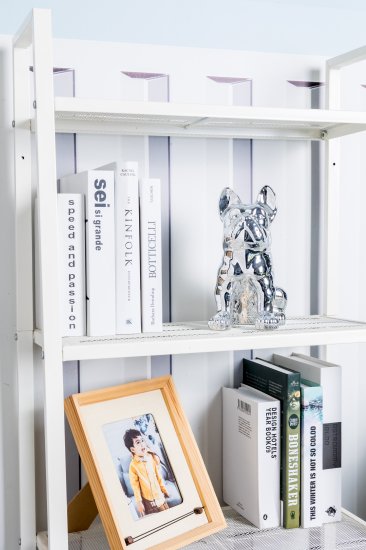 Декоративная собака Бульдог керамика серебро 23x18x12 см