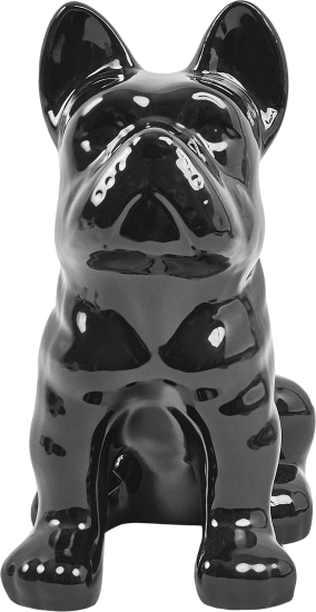 Декоративная собака Бульдог керамика черная 23x18x12 см