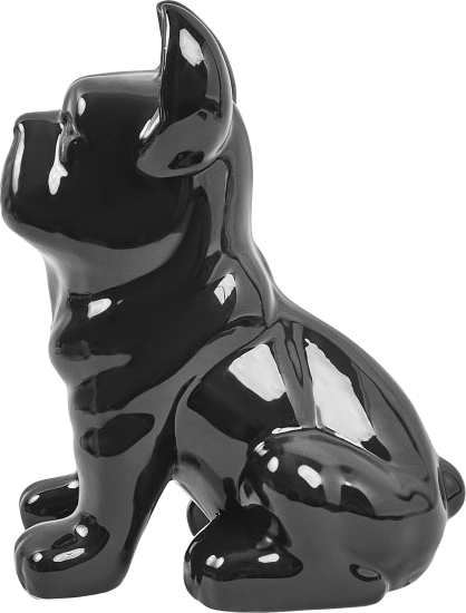 Декоративная собака Бульдог керамика черная 23x18x12 см