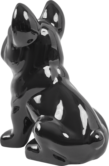 Декоративная собака Бульдог керамика черная 23x18x12 см