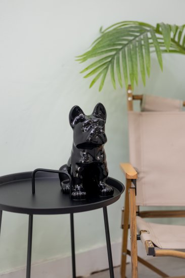 Декоративная собака Бульдог керамика черная 23x18x12 см