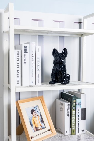 Декоративная собака Бульдог керамика черная 23x18x12 см