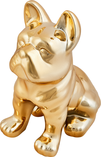 Декоративная собака Бульдог керамика золото 23x18x12 см
