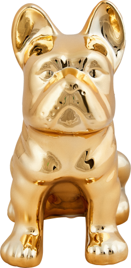 Декоративная собака Бульдог керамика золото 23x18x12 см
