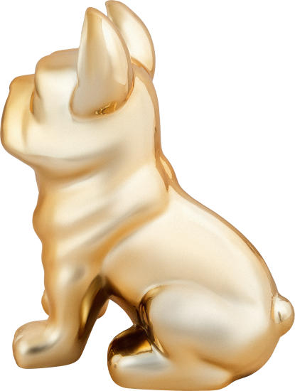 Декоративная собака Бульдог керамика золото 23x18x12 см