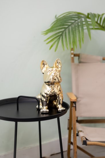 Декоративная собака Бульдог керамика золото 23x18x12 см