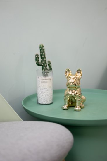 Декоративная собака Бульдог керамика золото 23x18x12 см